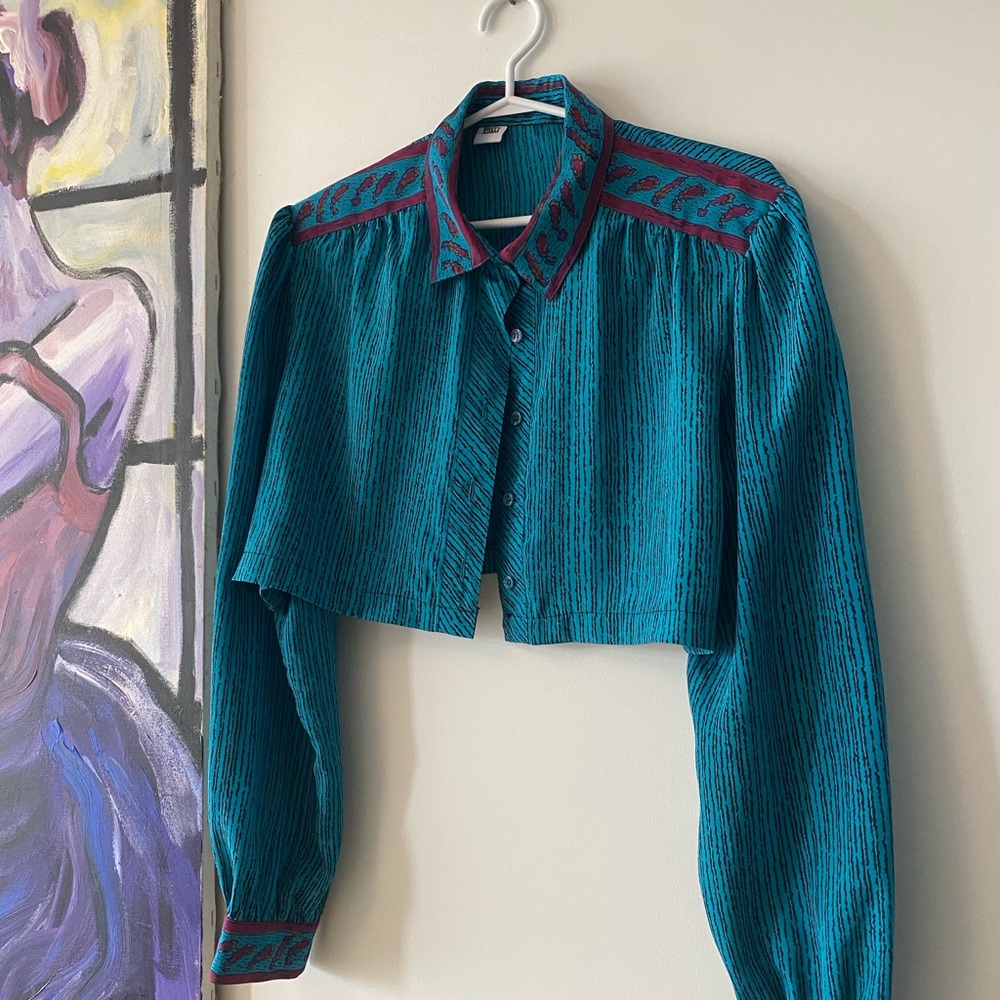 Vintage cropped button down shirt - Picture 1 of 6